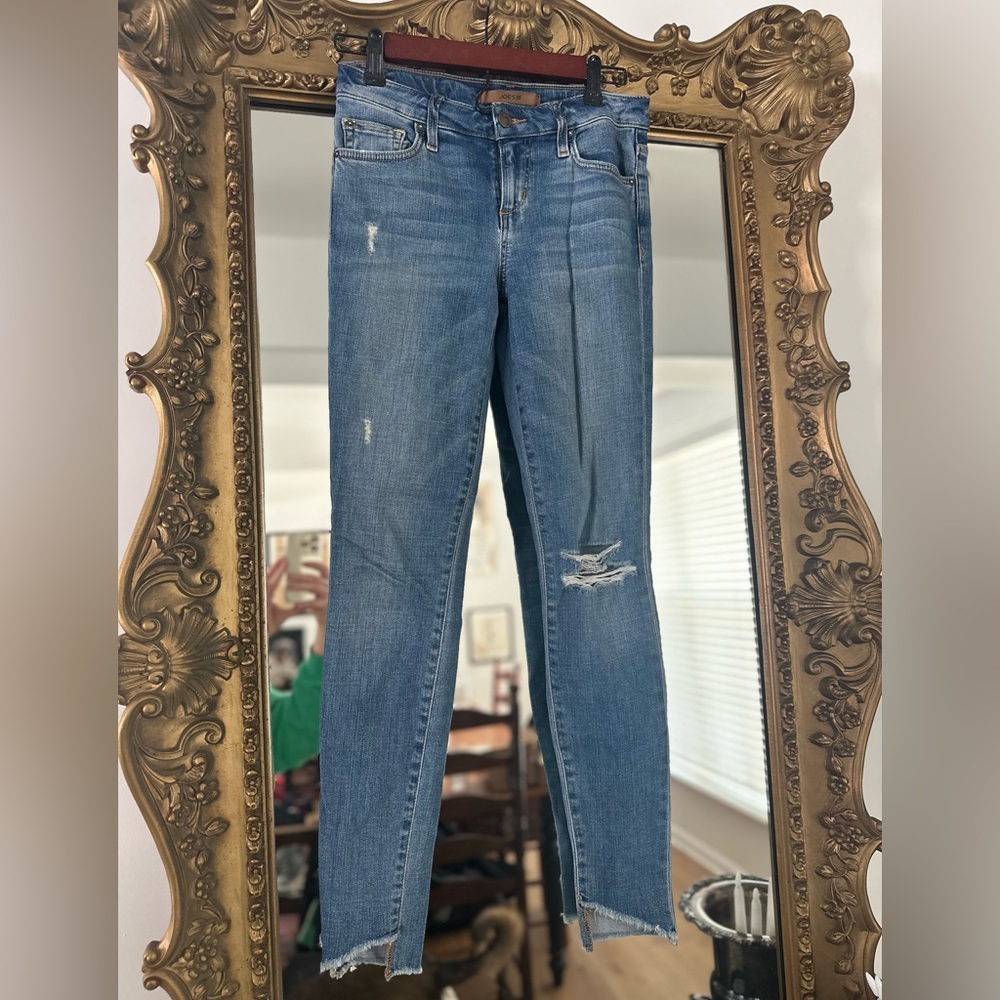 Joes Jeans Cotton Blondie Raw Tulip Hem Cropped Skinny Ankle Distressed Mailou